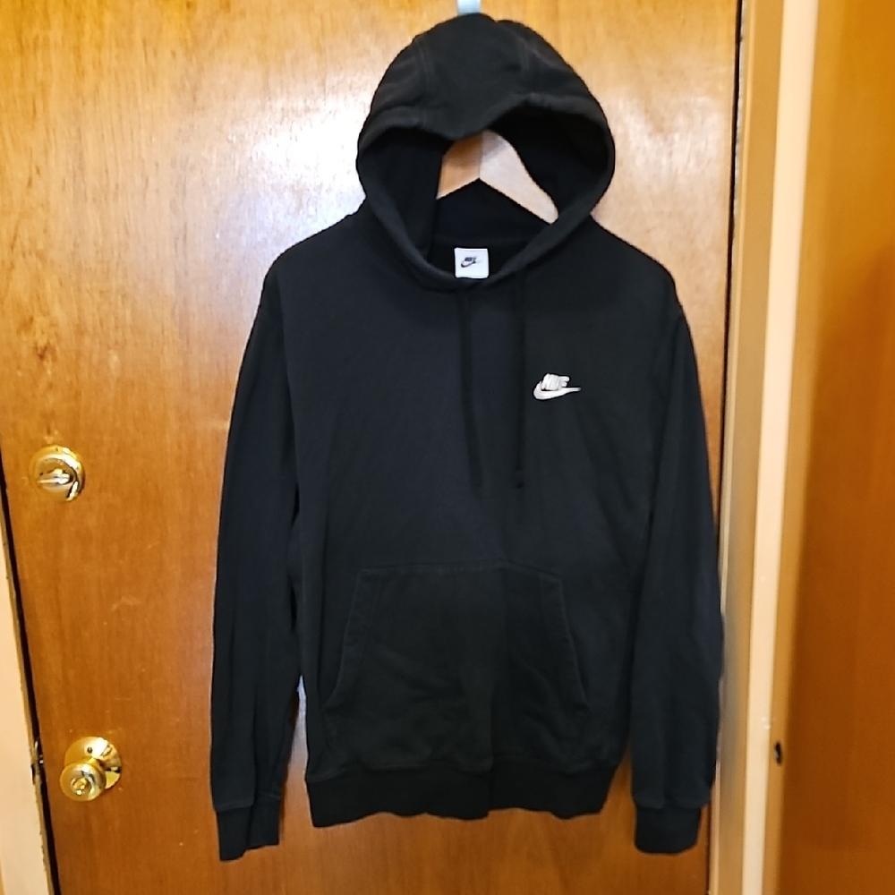 Nike Black Pullover Hoodie with White Swoosh